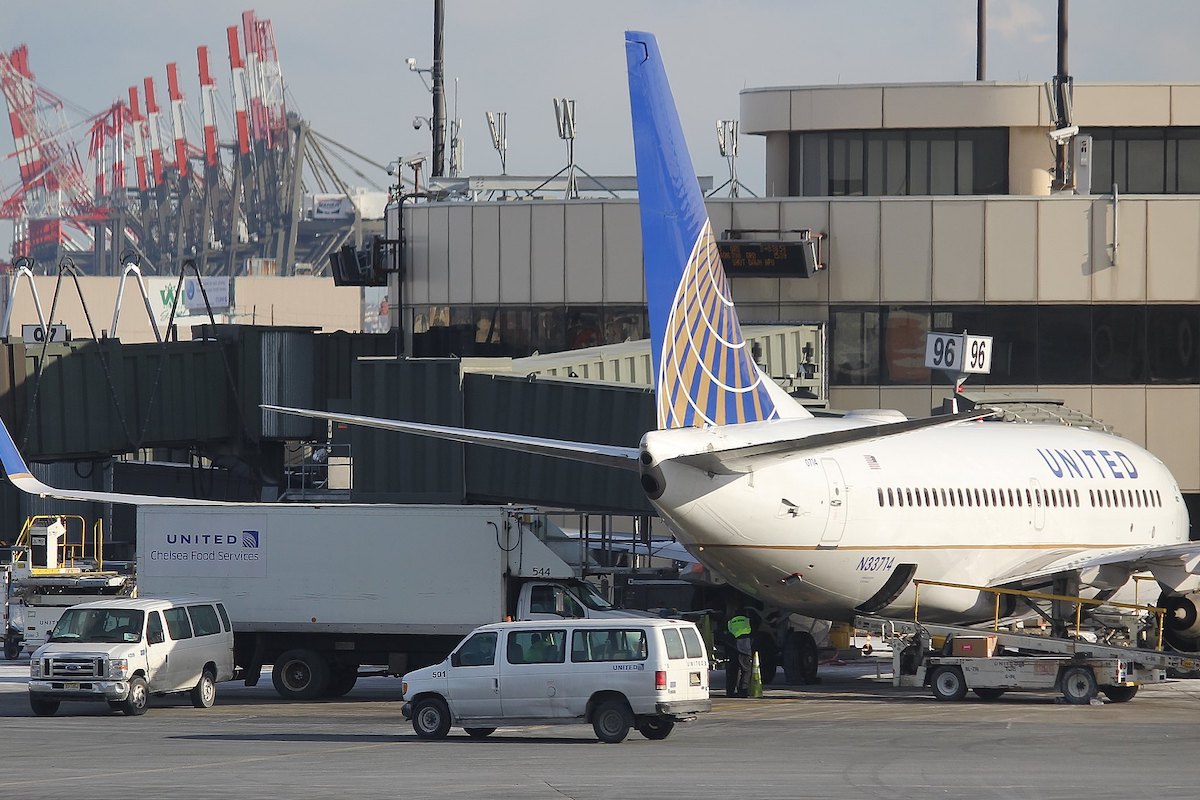 A United plane at Newark airport.