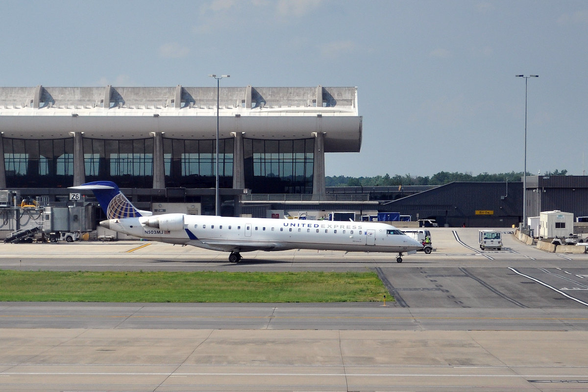 A United Express plane at Washington Dulles airport