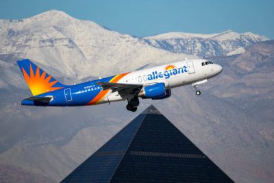 An Allegiant plane takes off from Las Vegas