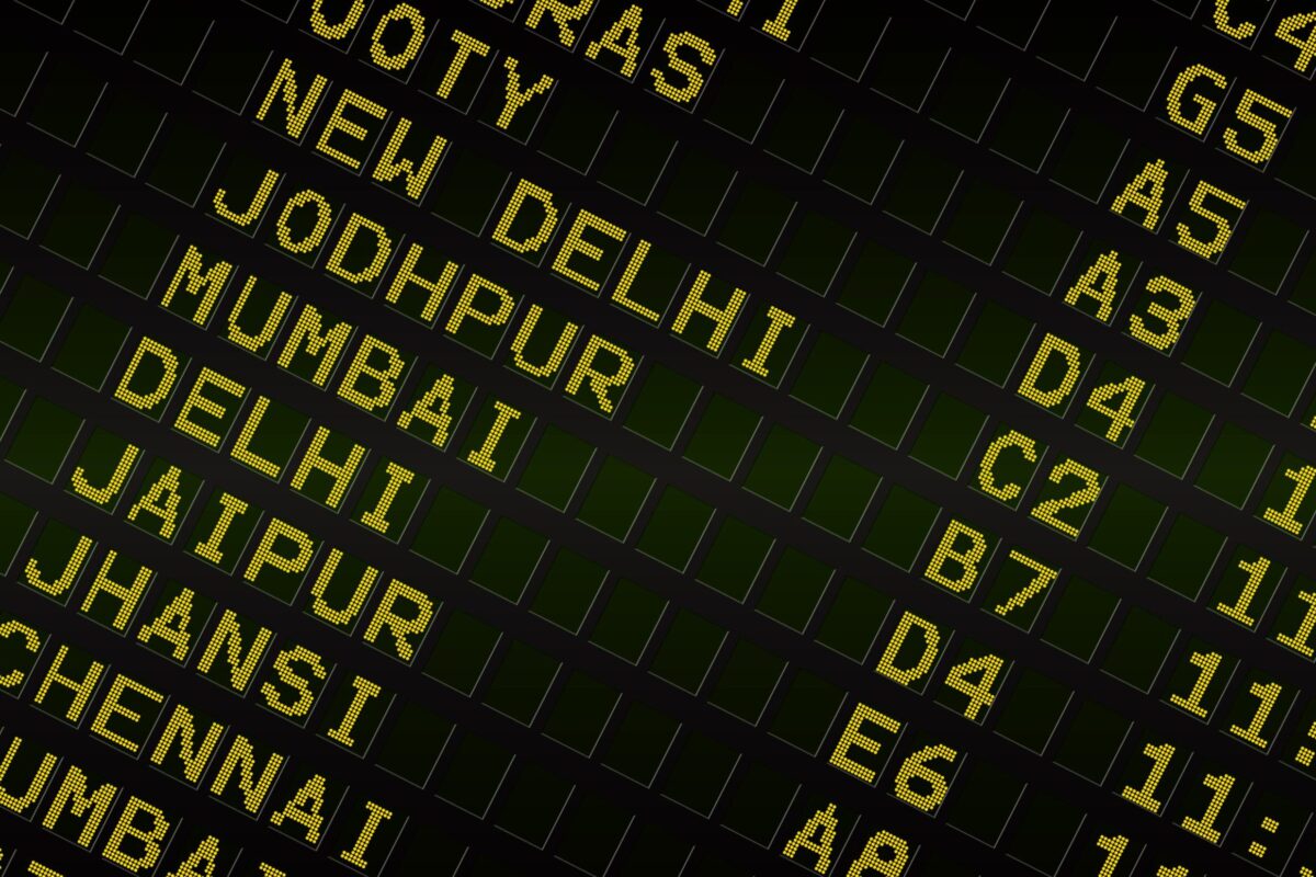 Flight board in India.