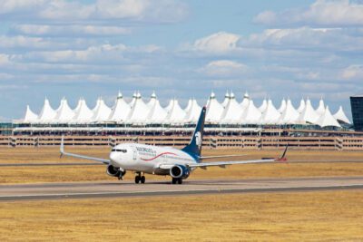 An Aeromexico plane takes off in Denver